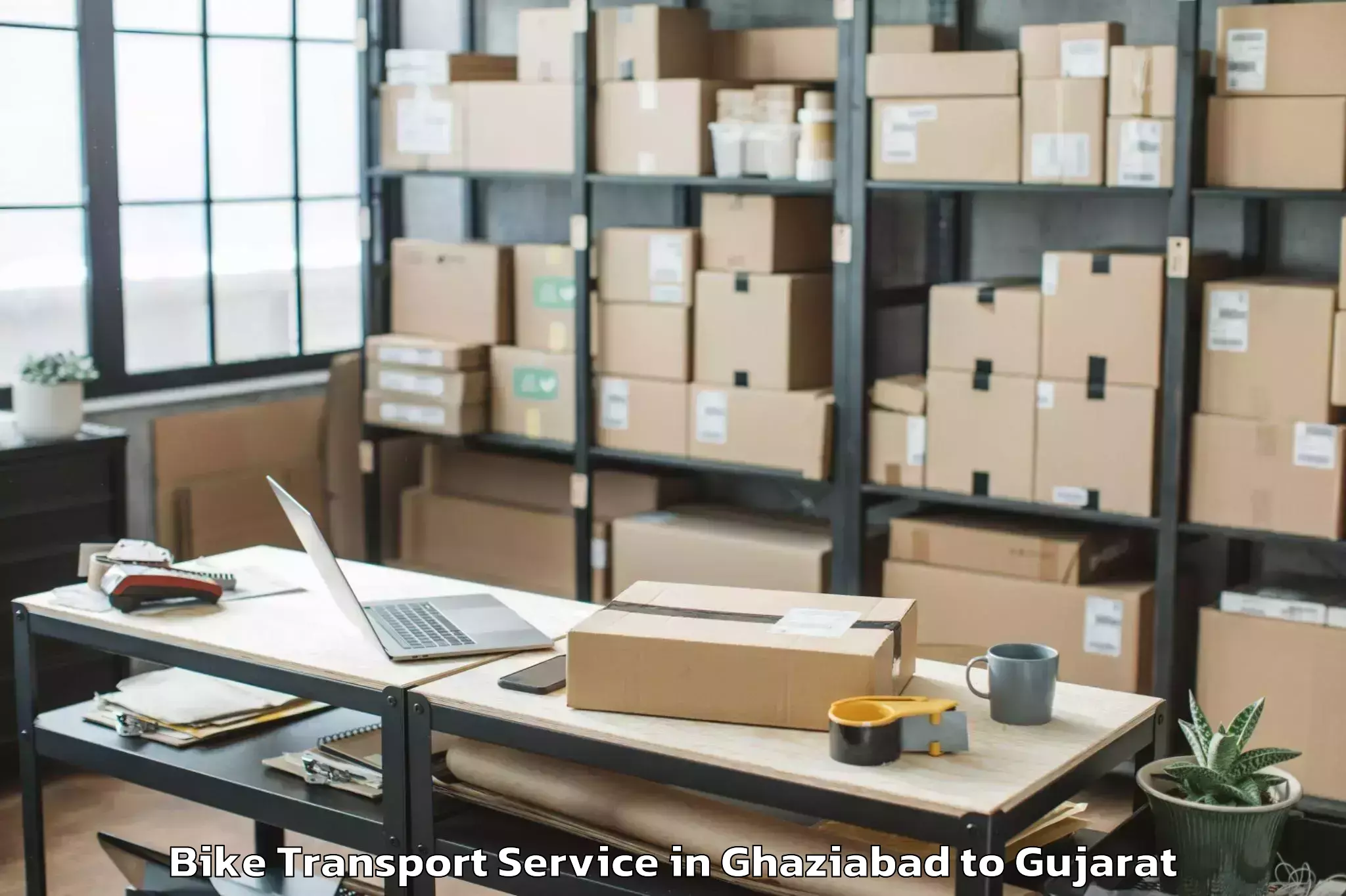 Hassle-Free Ghaziabad to Waghai Bike Transport